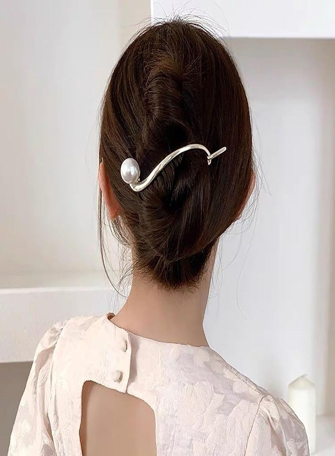 BendJoy® 4Pcs Metal Pearl Hair Clips for Women | Stylish Non-Slip Banana Claw Clips, Elegant Korean Hair Accessories for Long & Thick Hair - Image 4