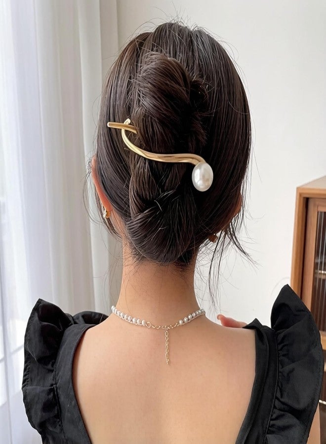 BendJoy® 4Pcs Metal Pearl Hair Clips for Women | Stylish Non-Slip Banana Claw Clips, Elegant Korean Hair Accessories for Long & Thick Hair - Image 5