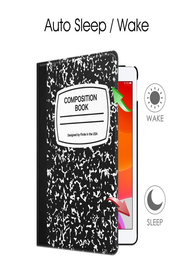 Fintie Rotating Case for iPad 9th Generation (2021) / 8th Generation (2020) / 7th Gen (2019) 10.2 Inch - 360 Degree Rotating Stand Cover with Pencil Holder, Auto Wake Sleep, Black Composition Book - Image 2
