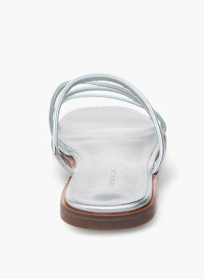 Flora Bella By Shoexpress Textured Slip-On Flat Sandals