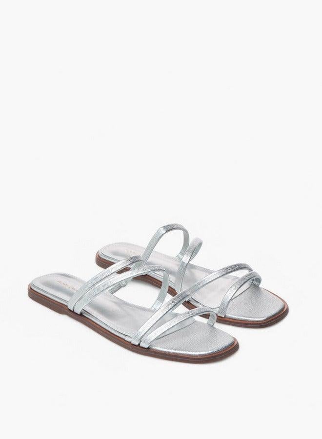 Flora Bella By Shoexpress Textured Slip-On Flat Sandals - Image 3