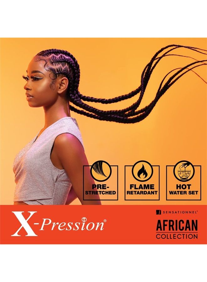 Sensationnel شعر ضفائر Xpression مسبق الشد - جميع ألياف كانيكالون المقاومة للنار مع ملمس يكي ناعم 2X 48 بوصة (1 عبوة، 1B) - Image 4