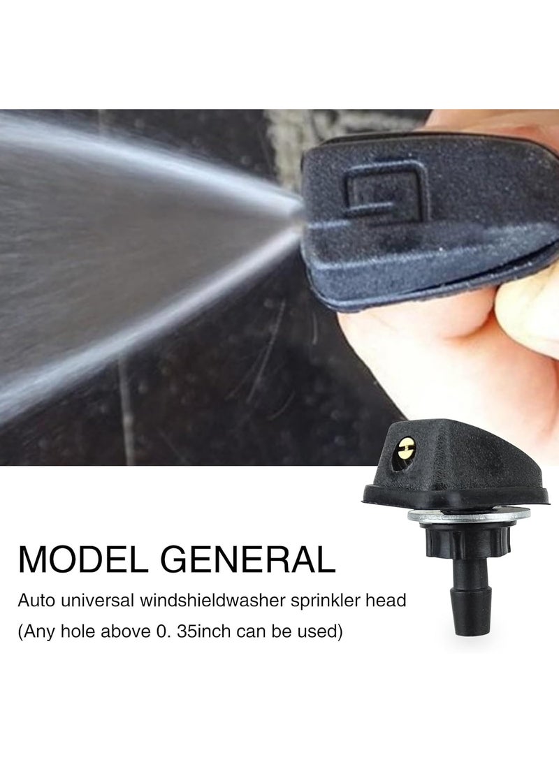 Pack-2 Car Front Windshield Washer, Automotive Wiper Nozzles, 0.31 Sprayer Head Replacement Parts, Single Hole Adjustable Fan-shaped Kit, Universal for Most Cars, Trucks (Black) - Image 3