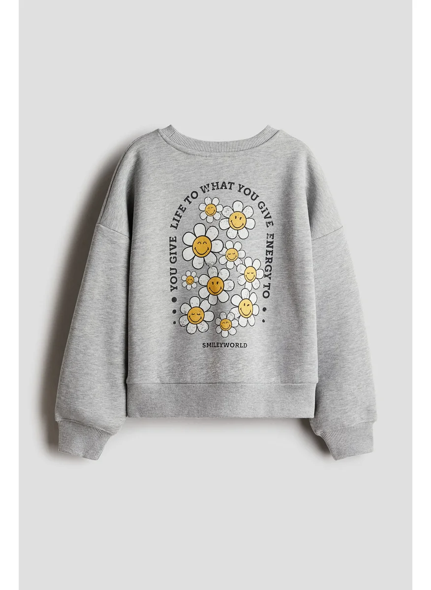 اتش اند ام Print-Motif Sweatshirt