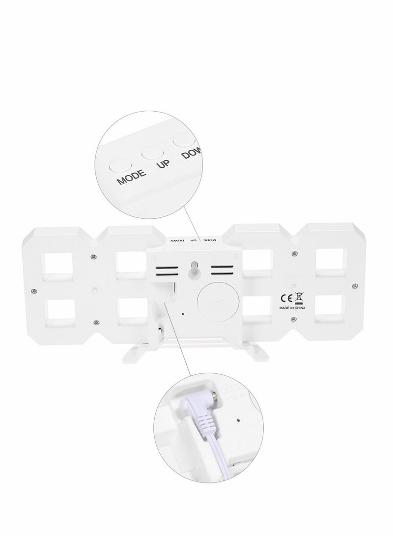 Multifunctional Large LED Digital Wall Clock 12H/24H Time Display With Alarm and Snooze Function Adjustable Luminance