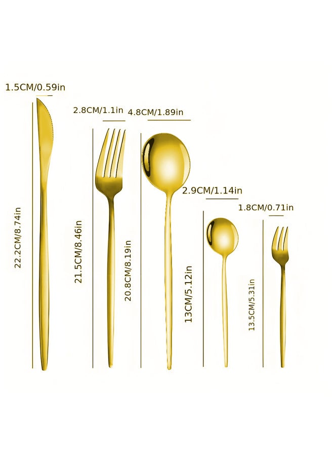 Black 30 piece Set New Portuguese 24/30-piece Stainless Steel Cutlery Set Hotel Steak Knife, Fork, And Spoon Set - Image 3