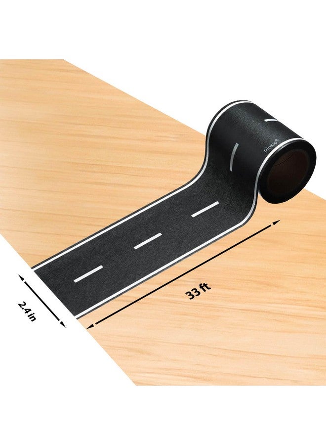 Piokio 33' X 2.4" Black Road Track Tape, Car Tracks Are Great For Kids Birthday Party, Racing Party Decoration (1 Rolls) - Image 2