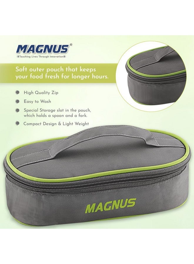 Magnus Olive-2 Stainless Steel Lunch Box for Kids, Lunch Boxes for Office Men - Leak-Proof Containers, Insulated Carry Case, Airtight Food Storage for School, Office, Picnic - Image 5