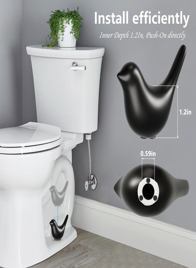 MENNTY 2Packs Ceramic Matte Black Birds Toilet Bolt Covers & 4Packs Universal Toilet Bolt Caps, Cute Bathroom Decorative Toilet Floor Screw Cover Caps Easy Installation - Image 3