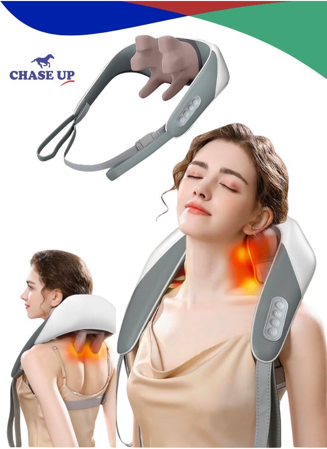 Chase Up - Shoulder Neck Massager Back massager with Heat for Pain Relief Deep Tissue body massage, shoulder massager , Neck, Back, Shoulder Electric Kneading Massager, Perfect Gifts for Men Women Dad Mom - Image 1