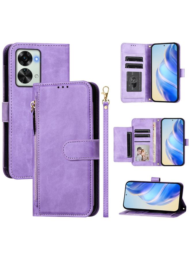 S-TOP Case For OnePlus Nord 2T Multi-Card Slots Zipper Wallet Leather Phone Case - Image 1