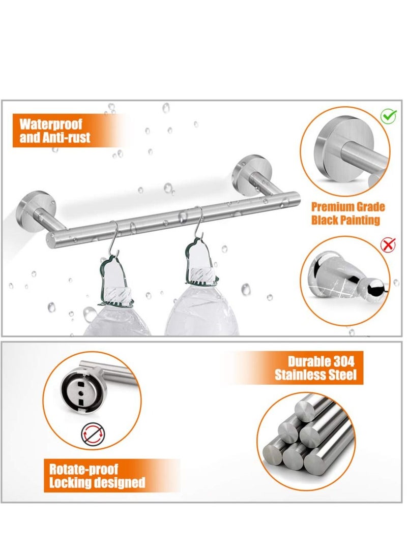 MIXDE - Stainless Steel Round Wall Mounted Bathroom Hardware Set -SUS304-5-Pieces- Brushed Nickel - Image 1