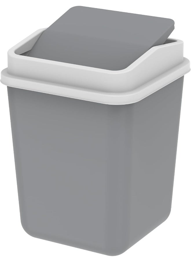 Cosmoplast - 15L Swivel Waste Bin With Out Swing Lid, Pearl Grey - Image 1