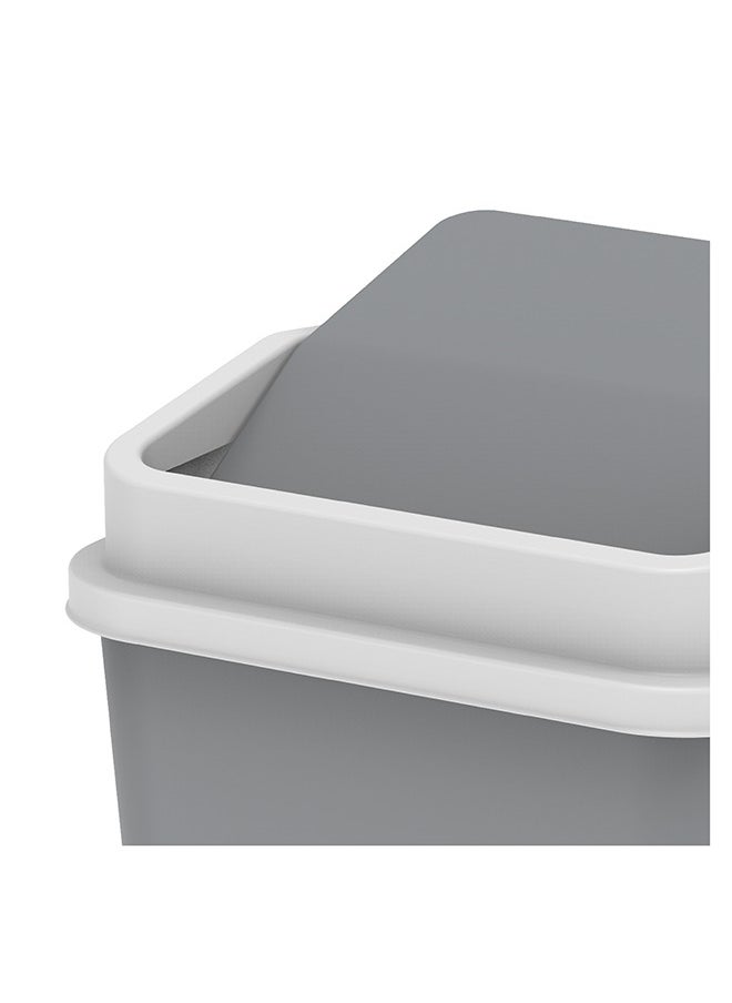 Cosmoplast - 15L Swivel Waste Bin With Out Swing Lid, Pearl Grey - Image 1