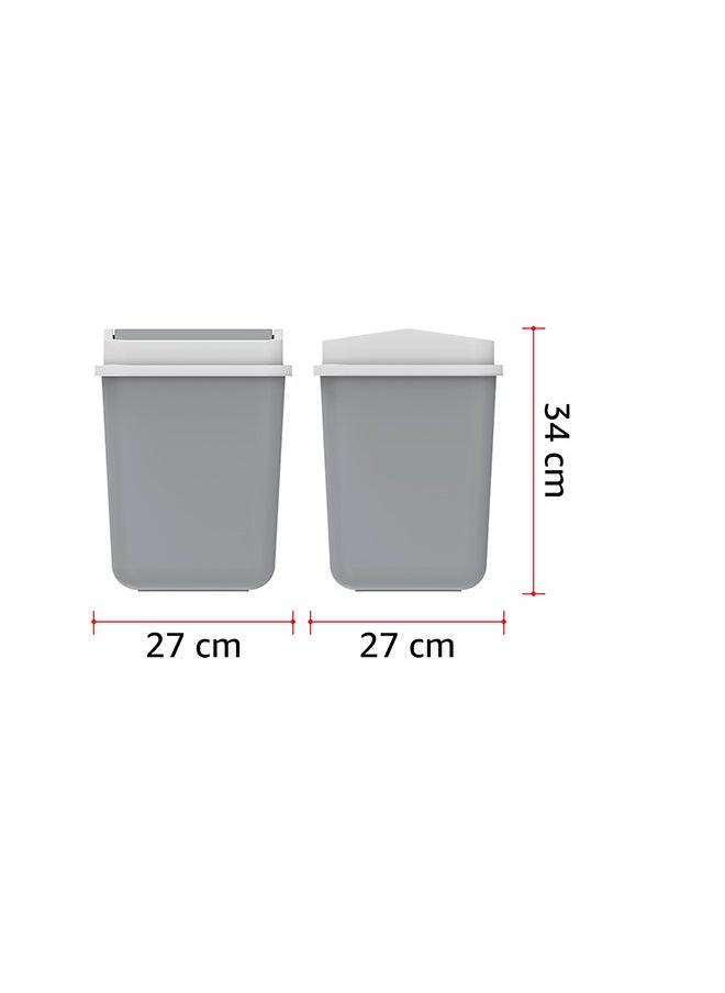Cosmoplast - 15L Swivel Waste Bin With Out Swing Lid, Pearl Grey - Image 1