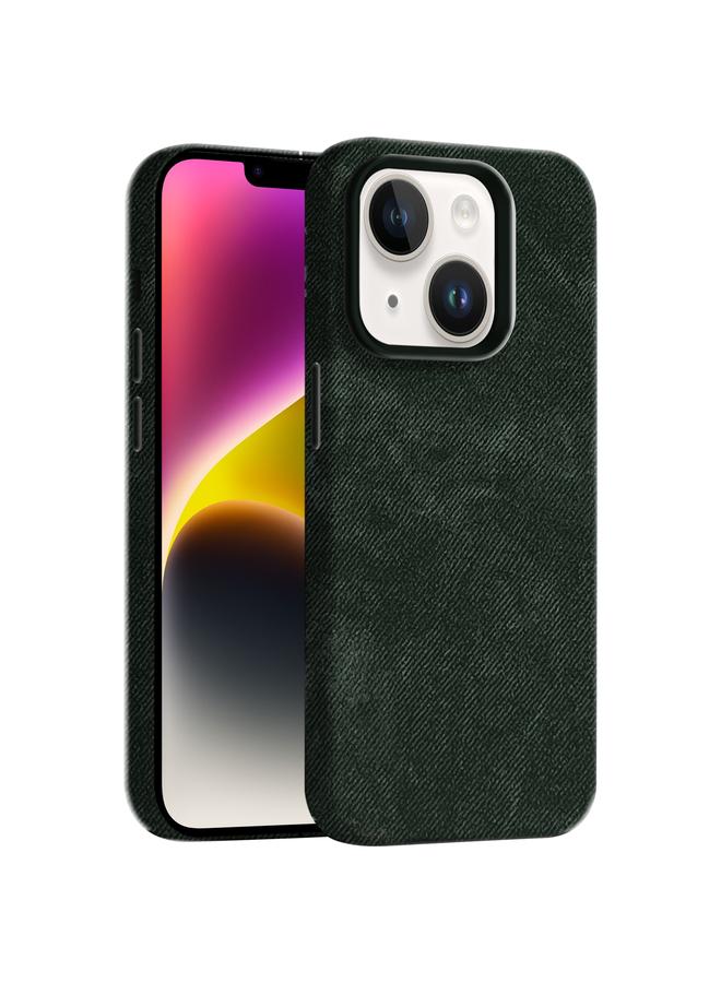 S-TOP Case For iPhone 14 Skin Feel Denim Leather MagSafe Phone Case - Image 1