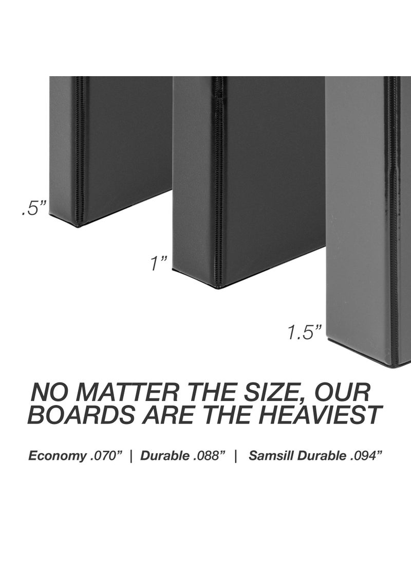 Samsill Samsill Durable 1 Inch Binder, Made in the USA, Round Ring Customizable Clear View Binder, White, 8 Pack (S88437)  - Image 2