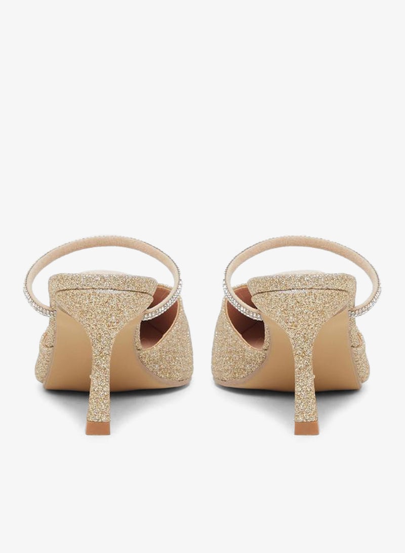 Styli Textured Pointed Toe Stiletto Heel Pumps - Image 4