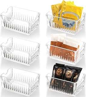 DEAYOU DEAYOU 6-Pack Sugar Packet Holder, Acrylic Tea Bag Organizer for Drawer, Clear Sugar Bag Caddy Container, Small  - Image 1