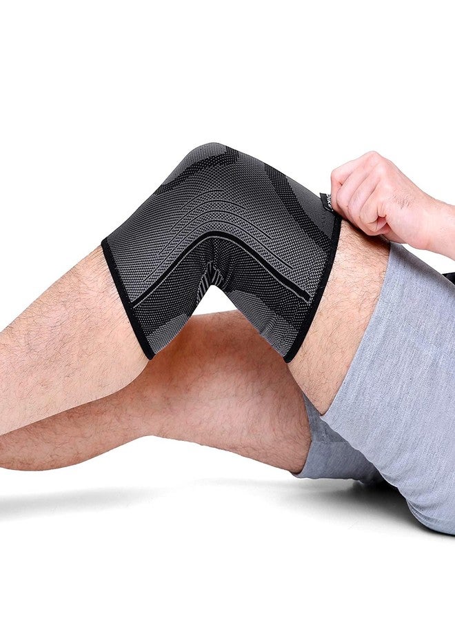 Spike Knee Cap Brace Support for Knee Pain Relief, Gym Running, Cycling, Jogging for Both Men and Women Pair (Black, Large) - Image 4