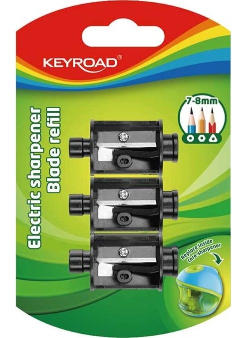 Keyroad - Battery Operated Pencil Sharpener Spare Blade 3-Piece - Image 1