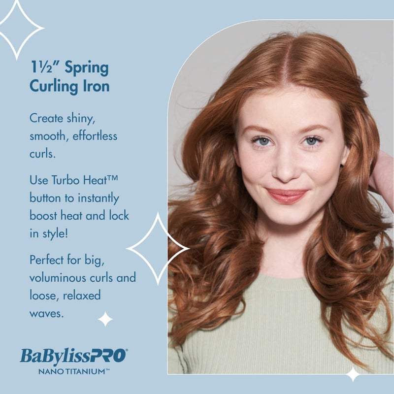 BaBylissPRO Nano Titanium Spring Curling Iron, 1.25" Professional Spring Hair Curler for Long Lasting Curls & All Hair Types - Image 4