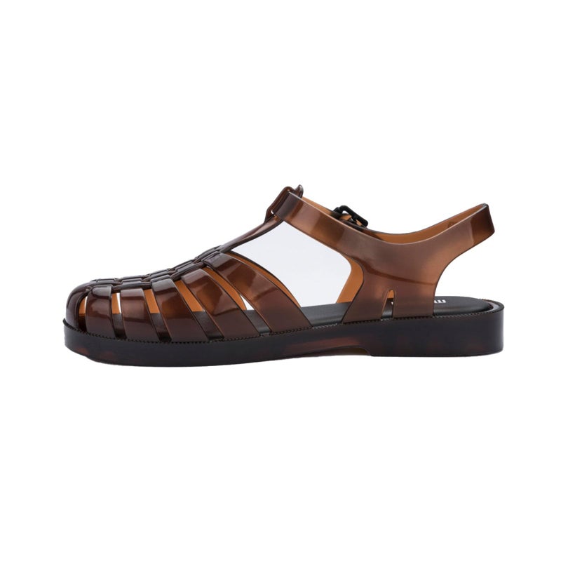Melissa Possession Jelly Sandals for Women - The Original Jelly Shoes, Fisherman's Sandals with Adjustable Strap and Side Buckle, Clear Brown, 7 - Image 1