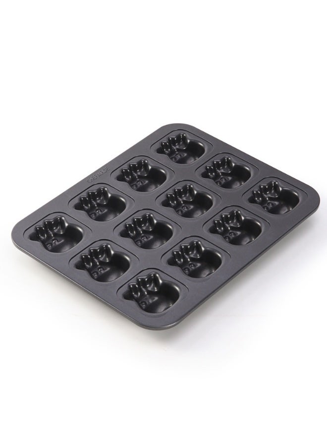 chefmade Black 12-Cup Non-Stick Cartoon Cow 3D Cake Mould - Image 4