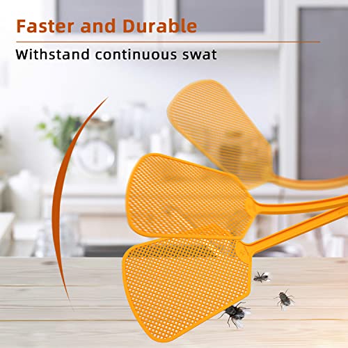 Kensizer 6-Pack Plastic Fly Swatters Heavy Duty, Multi Pack Matamoscas, Jumbo Long Handle Fly Swat Shatter Bulk, Large Bug Swatter That Work for Indoor and Outdoor - Image 4