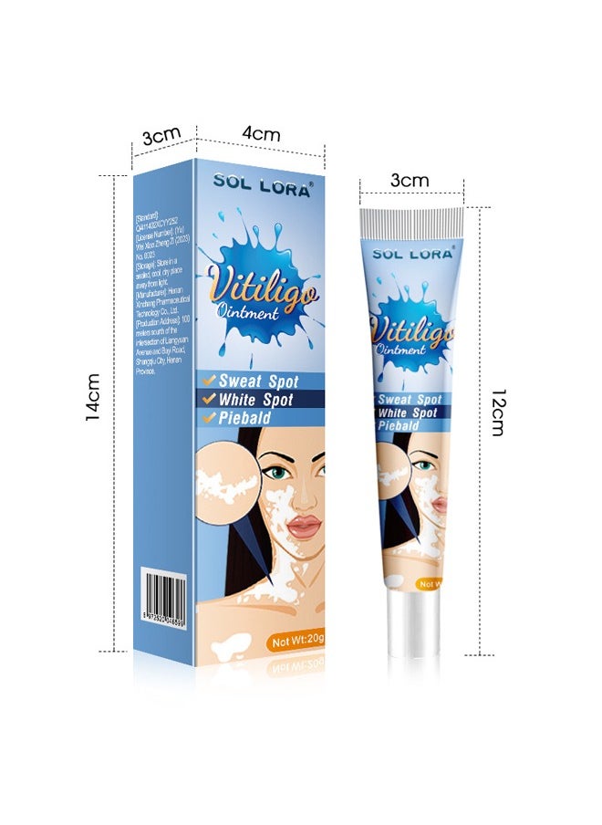 SOL LORA - Vitiligo Ointment, Vitiligo Care Cream for Skin Vitiligo, Psoriasis, Leukoplakia, Reduces White Spots, Improve Skin Pigmentation Regulating  20g - Image 1