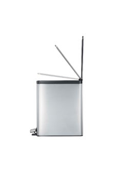 EKO Edison Slim Stainless Steel Step Bin with Soft Close Lid Silver and Black 10 L EK8248MMT-10L  - Image 4