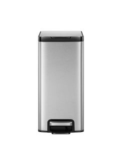 EKO Edison Slim Stainless Steel Step Bin with Soft Close Lid Silver and Black 10 L EK8248MMT-10L  - Image 2