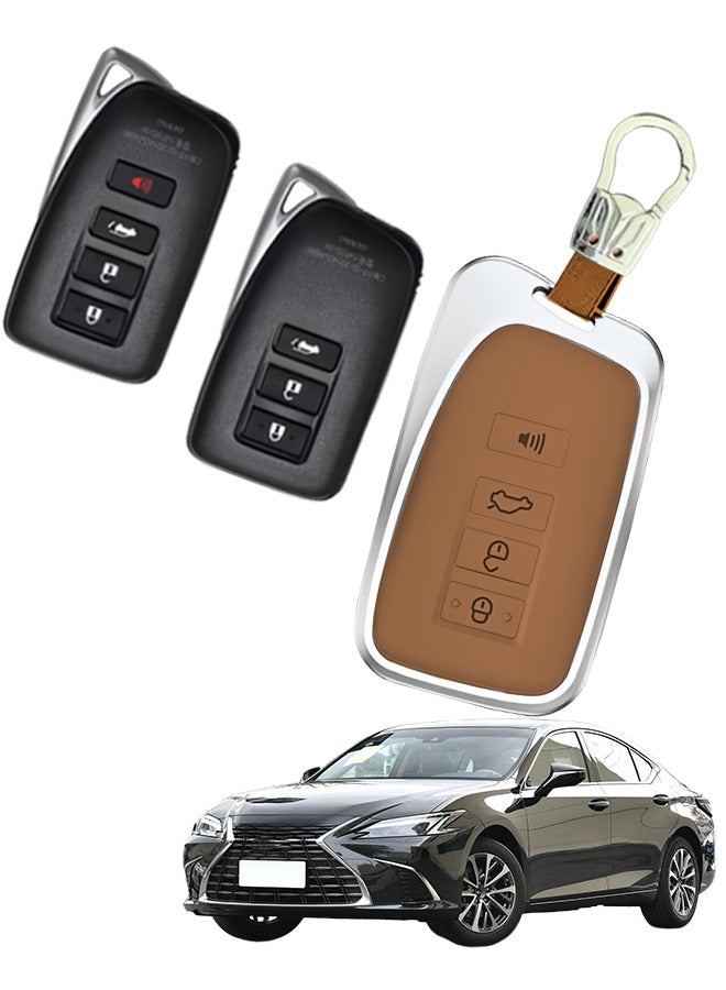 Generic Car key cover, suitable for Lexus, perfectly wraps car keys, high-end, drop-resistant, material: first layer cowhide and aluminum alloy. goodcar  - Image 1