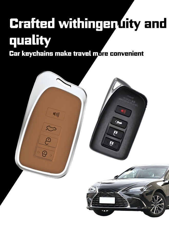 غطاء مفتاح السيارة ، مناسب لـ Lexus ، يلف مفاتيح السيارة بشكل مثالي ، عالية الجودة ، مقاومة للسقوط ، المواد: الطبقة الأولى من جلد البقر وسبائك الألومنيوم - Image 3