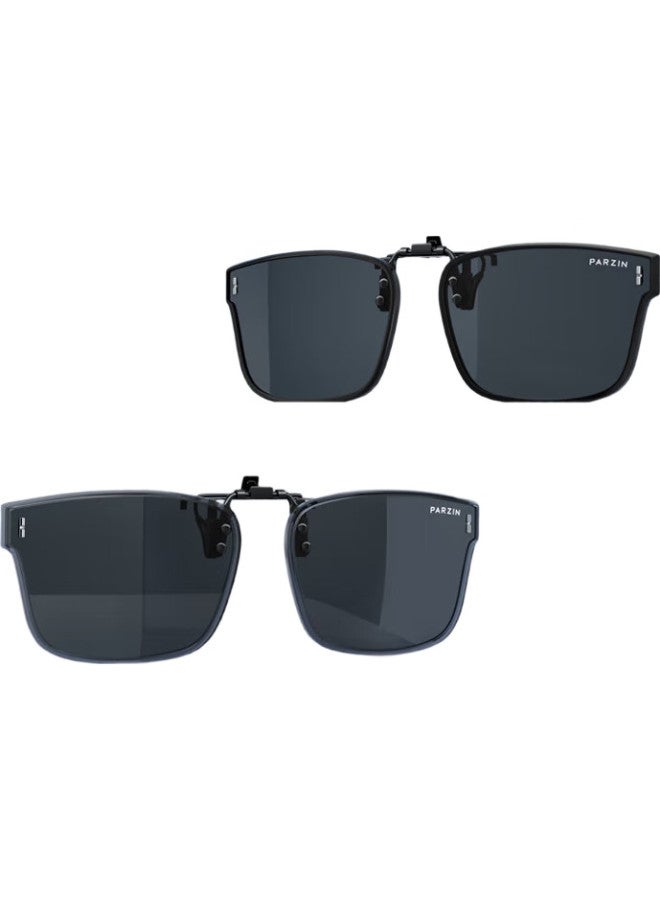 PARZIN Polarized Clip-On Flip-Up Sunglasses For Myopia, Unisex Lightweight Portable Sunshade Clip-On Lens 12121 - Image 1