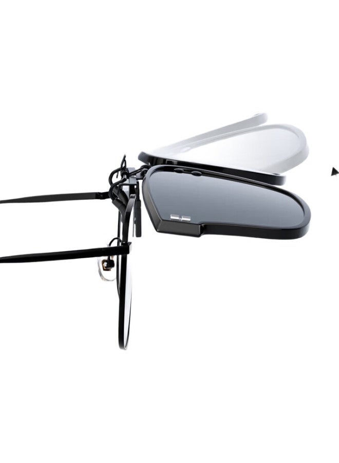 PARZIN Polarized Clip-On Flip-Up Sunglasses For Myopia, Unisex Lightweight Portable Sunshade Clip-On Lens 12121 - Image 3