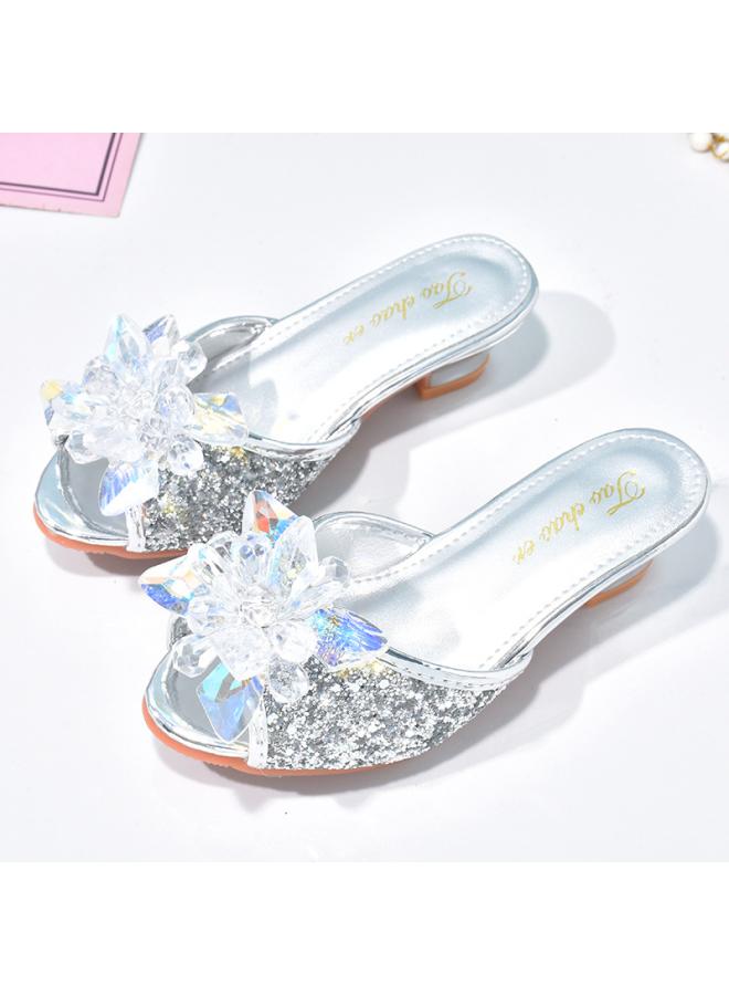 SHAKA Little Girl Frozen Aisha Princess Slippers Summer Children'S Fashion Outdoor Crystal Shoes Girls' High Heel Sandals - Image 1