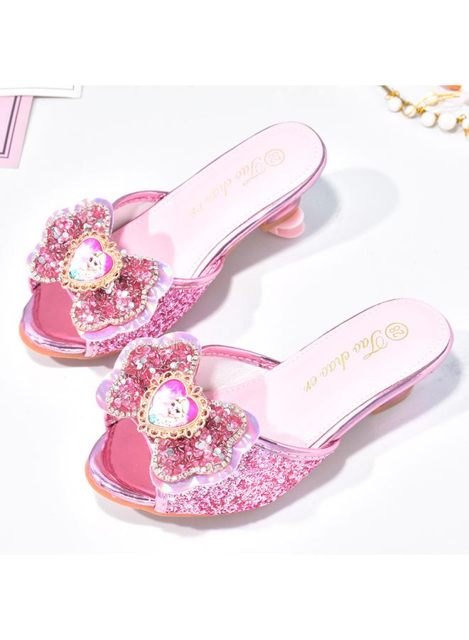 SHAKA Little Girl Frozen Aisha Princess Slippers Summer Children'S Fashion Outdoor Crystal Shoes Girls' High Heel Sandals - Image 3