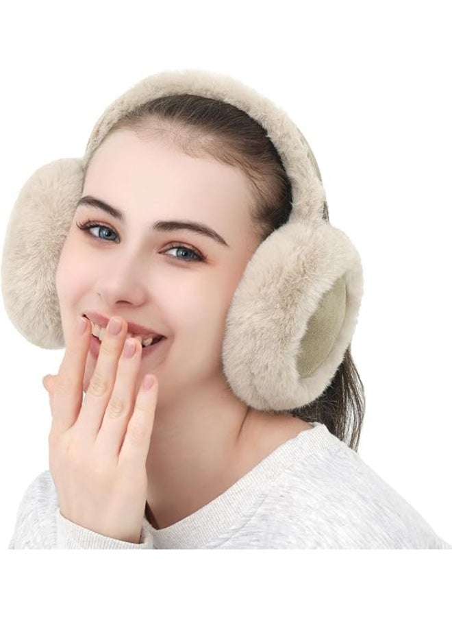 Ear Muffs for Winter Women Foldable Fuzzy Cold Outdoor Earmuffs Soft Faux Furry Ear Warmers Covers - Image 2
