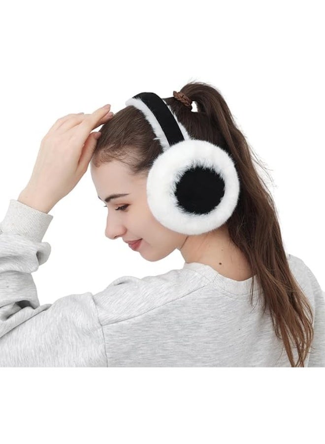 Ear Muffs for Winter Women Foldable Fuzzy Cold Outdoor Earmuffs Soft Faux Furry Ear Warmers Covers - Image 5
