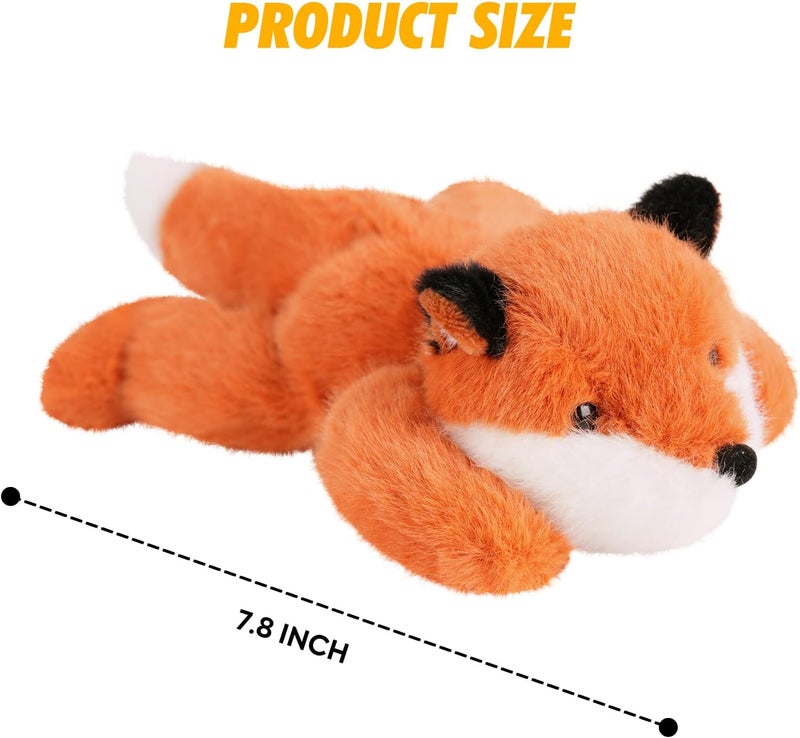 PEACH CAT ثعلب قط الخوخ المحشو 7.8 بوصة حيوان ثعلب لطيف محشو ألعاب قطيفة صغيرة وسادة هدايا للأطفال أحمر قرميدي - Image 5