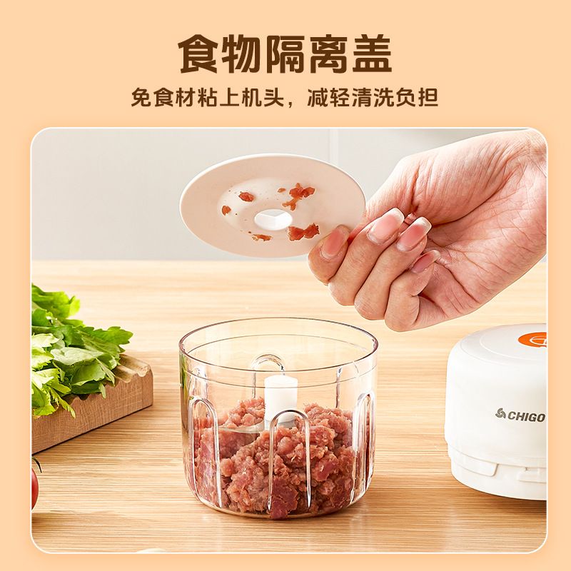 شيجو (Chigo) خمير الثوم الكهربائي، مضغّ الثوم، مهروس الثوم، مطحنة، طاحين اللحم المنزلي، مقشر الثوم، مهّر الثوم، مدّ الثوم، أبيض - Image 2