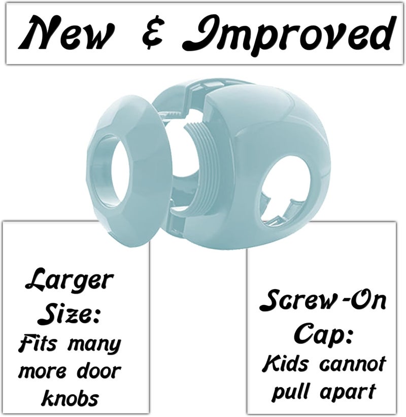 Driddle New  Improved  Door knob Baby Safety Cover  5 Pack  Deter Little Kids from Opening Doors with A Child Proof Door Handle Lock Blue - Image 2