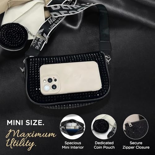 DOSYSO Crossbody Sling Bag Stylish With Pack of Combo Coin Pouch For Women Detachable Broad Strap Evening Clutch Handbags Girls Latest Ladies Side Purse For Party Wedding Wide Belt Shoulder - Image 4
