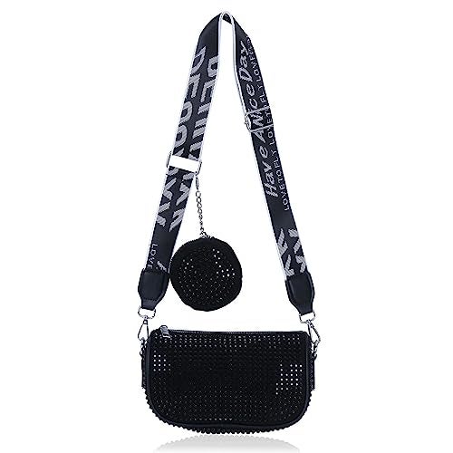 DOSYSO Crossbody Sling Bag Stylish With Pack of Combo Coin Pouch For Women Detachable Broad Strap Evening Clutch Handbags Girls Latest Ladies Side Purse For Party Wedding Wide Belt Shoulder - Image 1