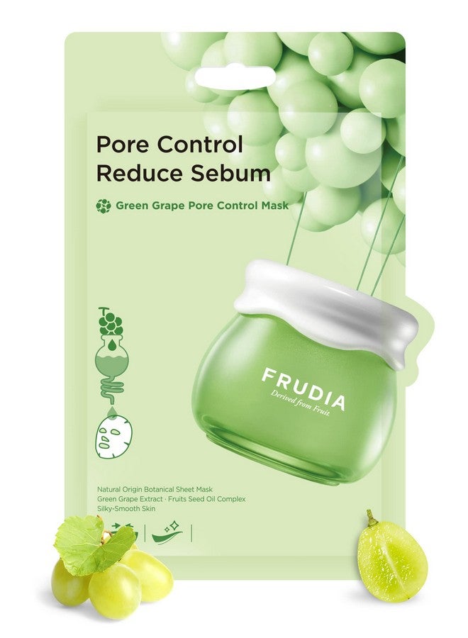 فروديا قناع فروديا ويلكوس للتحكم في مسام البشرة بالعنب الأخضر | قناع ورقي للوجه بخلاصة العنب الأخضر، ومركب التانين للمسام، ومضاد للدهون | قناع ورقي كوري للعناية بالبشرة | أقنعة وجه لتقليص المسام (عبوة من ١٠ قطع) - Image 1