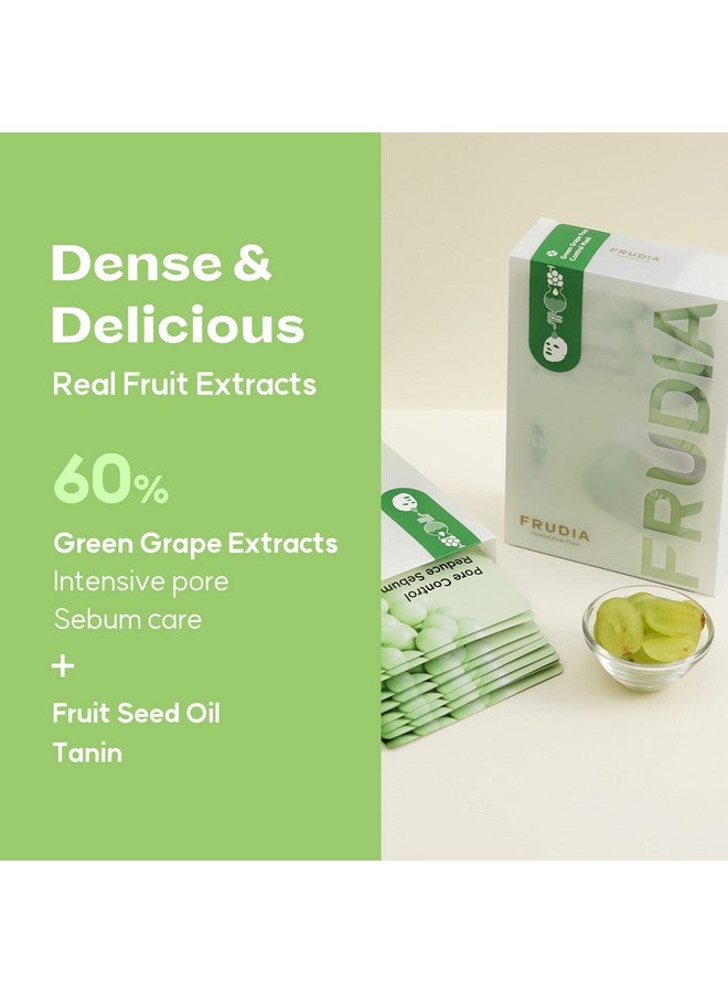 فروديا قناع فروديا ويلكوس للتحكم في مسام البشرة بالعنب الأخضر | قناع ورقي للوجه بخلاصة العنب الأخضر، ومركب التانين للمسام، ومضاد للدهون | قناع ورقي كوري للعناية بالبشرة | أقنعة وجه لتقليص المسام (عبوة من ١٠ قطع) - Image 3