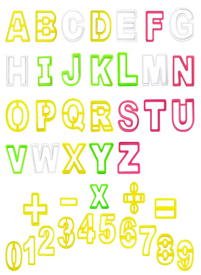 Worldity 41 PCS Mini Cookie Cutters, Small Alphabet & Number Cutters (0.98-2 Inch) for Baking, Food Grade Plastic Fondant Letter Cutter for Cookies, Fondant, Cupcakes, Holiday Cookie Parties - Image 1
