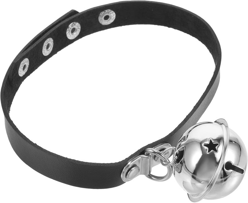 Adjustable Pu Leather Pet Collar with Bell Wear-Resistant Decorative Dog and Cat Collar for Outdoor Use for Large Dogs and Growing Puppies - Image 1