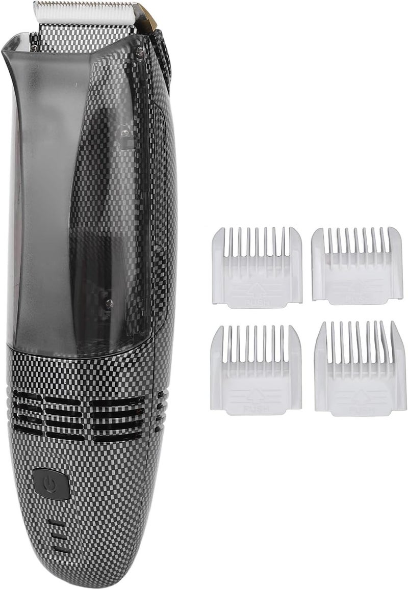 Hair Trimmer Cordless Vacuum Hair Clippers with Powerful Automatic Hair Suction Rechargeble Beard Trimmer Electric Shaver with 4 Guide Combs for Mens